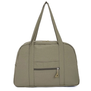 Borsa a tracolla versatile in tela verde oliva con grande capacità e tasca esterna