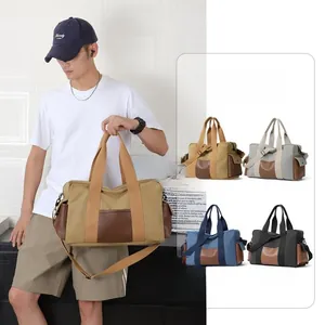 Sac de voyage polyvalent en toile et cuir disponible en quatre couleurs pour le sport