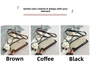 Detailed comparison of three bicolor patchwork straw crossbody bags in brown coffee and black