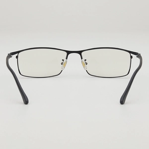 Retro square black glasses frame with yellow nose pads in a minimalist 2025 trendy style