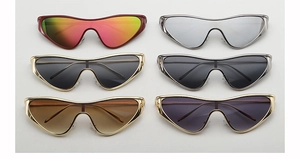 Collection de lunettes de soleil cat-eye futuristes avec monture métallique et verres colorés