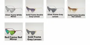 Vue matrice de lunettes de soleil futuristes œil-de-chat avec diverses couleurs de monture