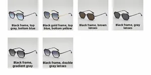 Collage de lunettes de soleil aviateur carrées avec monture métal et verres colorés