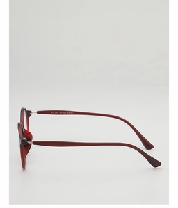 Detail view of dark red TR90 glasses frame showing model TR2052 and size specifications
