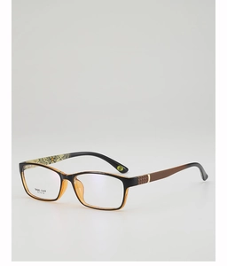 Detail of TR90-1169 rectangular frame with black and orange color block design