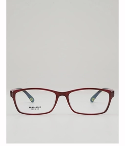 Macro detail of TR90-1169 eyewear frame with printed model and dimension specs