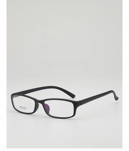 Close-up of TR90 square frame glasses with detailed model 1113 printed on the lens