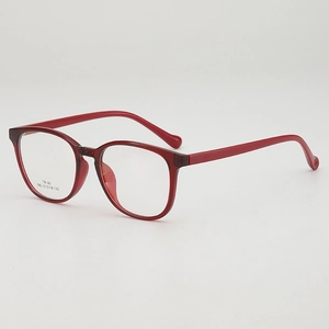 Lightweight retro TR90 red full-rim optical glasses frame in minimalist floral design