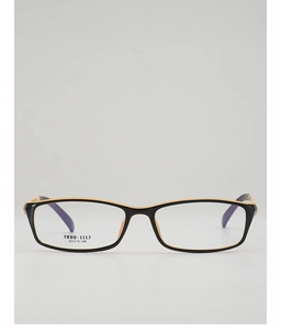 Front view of TR90 square glasses frames with black and yellow two-tone color contrast