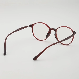 Classic round wine red TR frame glasses with lightweight translucent finish