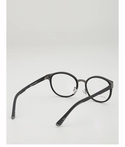 Détail de montures de lunettes rondes en métal gris avec paramètres de taille 51-18-140