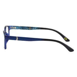 Retro TR90 glasses frame with blue gradient temples and diamond textured detailing