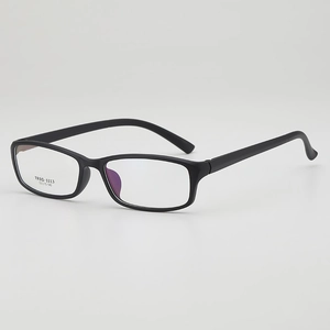 Classic black TR90 square frame glasses with lightweight matte finish for men and women