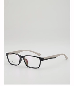 Detail view of TR90-1167 square frame glasses showing side temple specs and metal hinges