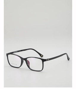 Close-up of black rectangular eyeglass frame showing model number 3097 and size dimensions