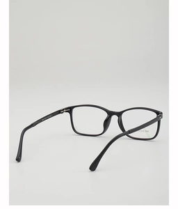 Detail view of black square eyeglass frame 3081 showing temple arm specifications