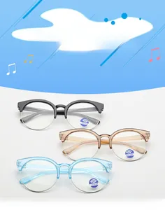 Trois options de couleurs pour lunettes enfant monture ronde demi-cerclée en métal