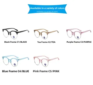 Détails de lunettes anti-lumière bleue rondes pour enfants en couleurs dopamine