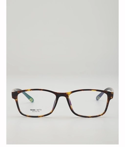 Macro detail of tortoiseshell TR90 spectacle frames with model number TR90-1173 print