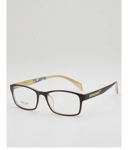 Macro shot of TR90-1140 eyeglasses showing blue wavy patterns inside the temple arms
