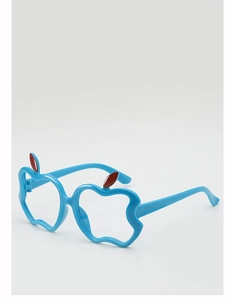 Creative blue apple-shaped eyewear frame for kids photography and party decoration