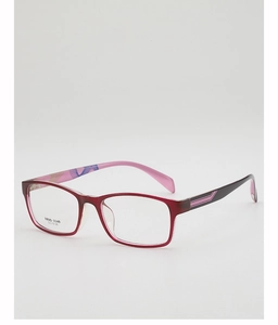 Close-up of TR90 square frame glasses showing model TR90-1140 and size specs