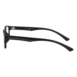 2025 retro ultra-light square black frame glasses with striped temple detail for men