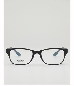 Vue détaillée de la monture de lunettes carrée TR90 avec numéro de modèle et spécifications