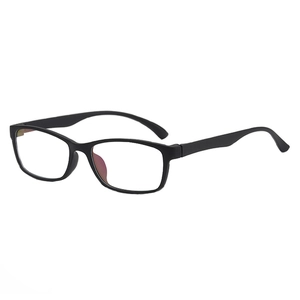 Classic black square TR frame glasses with matte finish and blue light blocking lenses