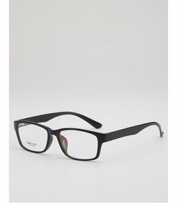 Detail view of TR90 square black spectacle frames showing 52-16-140 dimensions