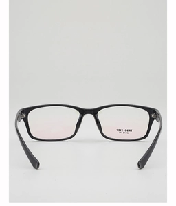 High-quality back view of lightweight black square TR90 eyeglasses frame for unisex