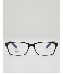 Detail view of TR90-1129 black rectangular eyewear frame showing size 52-16-140 printing
