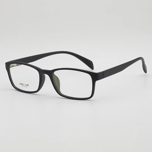 Lightweight TR90 black square full-rim glasses frame with classic minimalist design