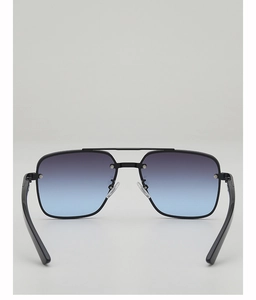 Détail de lunettes aviateur sans monture avec double pont et verres dégradés