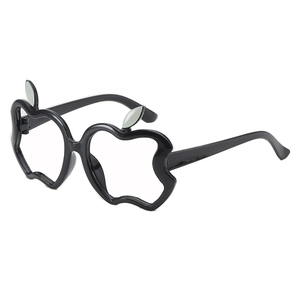 Kids trendy apple shaped black glasses frame for fun street style and party props