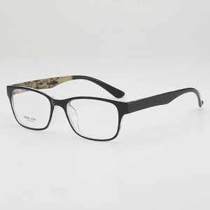 Monture de lunettes carrée noire en TR90 avec imprimé street art sur les branches
