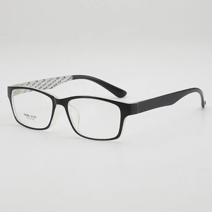 Minimalist square black TR90 eyewear frames shown from a professional 45-degree angle view