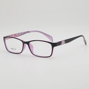 Square TR90 optical frames in black and lilac purple for men and women stylish eyewear