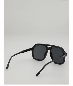 Close-up of black pilot sunglasses temple showing the 3959 model size specifications