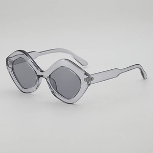 Lunettes de soleil géométriques grises pour hommes et femmes avec monture futuriste