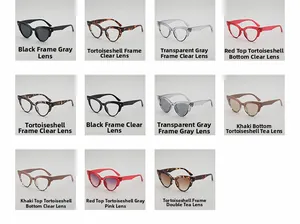 Collection of oval cat-eye sunglasses featuring leopard print and various frame color options