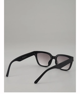 Detail view of square black sunglasses temples showing size 52-20-145 and model 3964