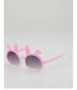 Pink bunny shaped kids sunglasses with gradient frames and cute rabbit ears detail