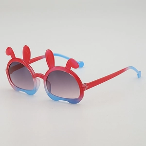 Kids Sunglasses Rabbit Ears PC AC Plastic UV400 Protection Gradient Colorful Cartoon Toddler Boys Girls Fashion Eyewear