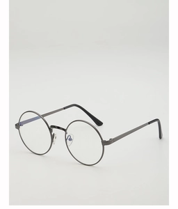 Detailansicht runder Vintage-Metallbrillengestelle in Gunmetal mit Nasenpads