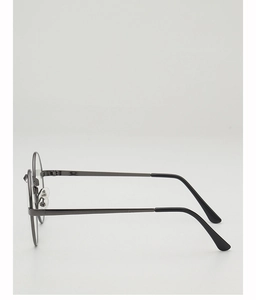 Seitenansicht der Retro-Rundbrille aus Metall mit ultraleichten Nasenpads