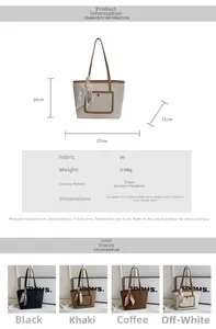 Tabella taglie dettagliata per borsa tote in PU con sciarpa di seta e quattro colori