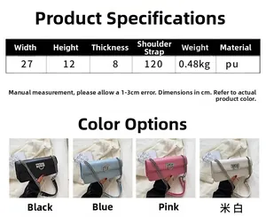 Detail view of large PU leather crossbody bag with stone pattern and size specifications