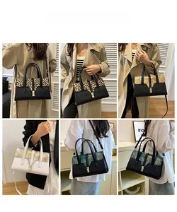 Collage of chic leather crossbody bags showing various stylish prints and carrying ways
