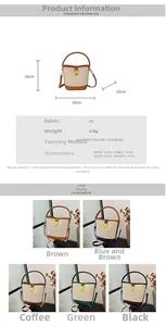 Detailed view of bucket bag dimensions 19x18x10cm and minimalist contrast stitch colors